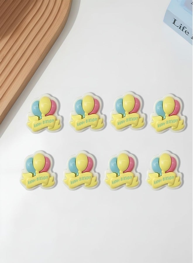 Ascension Cute “Happy Birthday” Resin Cake Topper - Mini Decorative Figurine with Balloons & Happy Birthday Ribbon | Adorable Birthday Cake Decoration for Kids, Party Supplies & Gift Use (Pack of 8) - Image 3